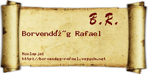 Borvendég Rafael névjegykártya